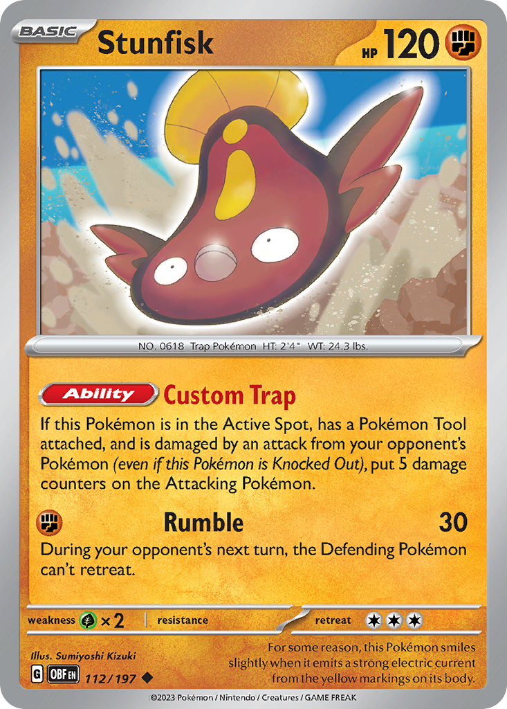 Stunfisk 112/197 Pokémon kaart