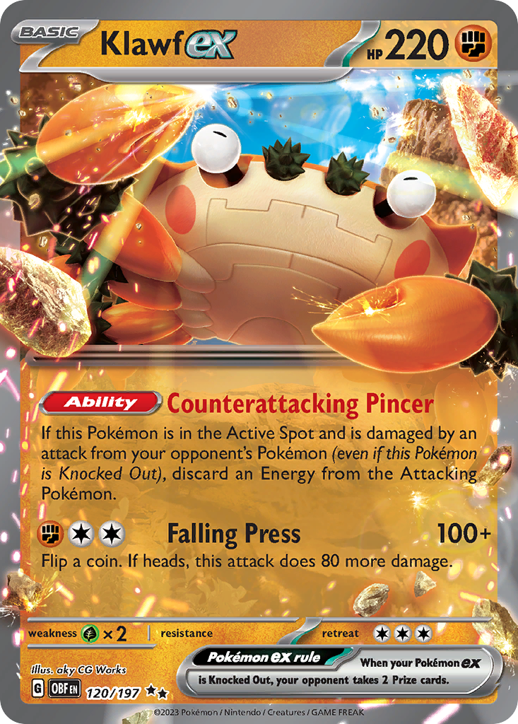 Klawf EX 120/197 Pokémon kaart