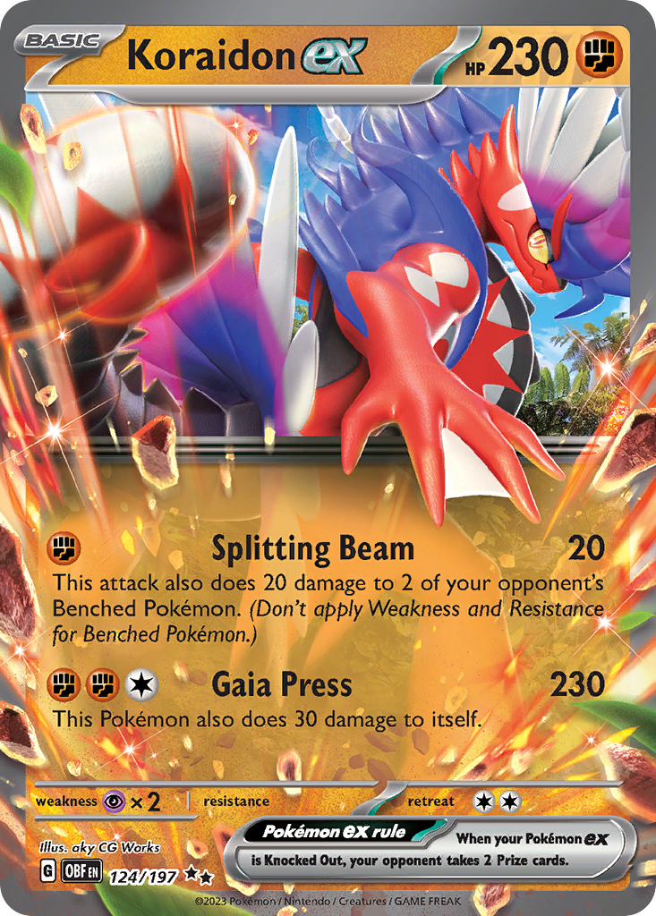 Koraidon EX 124/197 Pokémon kaart