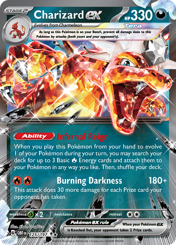 Charizard EX 125/197 Pokémon kaart