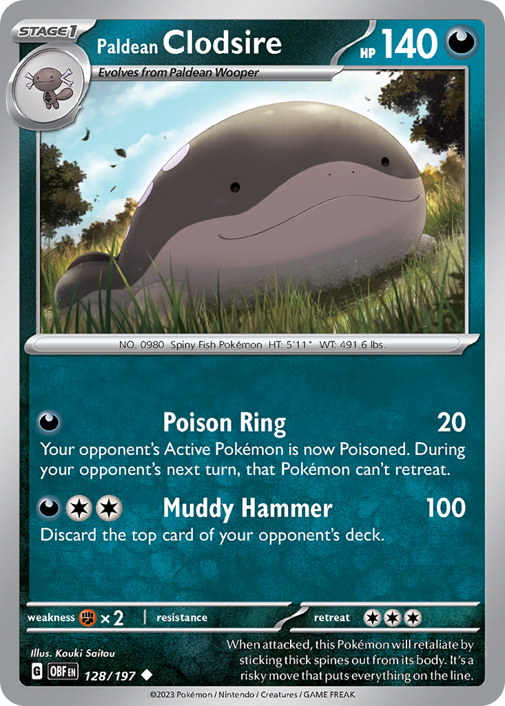 Paldean Clodsire 128/197 Pokémon kaart