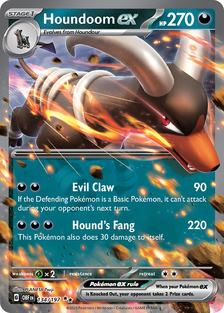 Houndoom EX 134/197 Pokémon kaart
