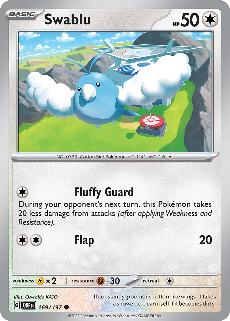 Swablu 169/197 [reversed holofoil] Pokémon kaart
