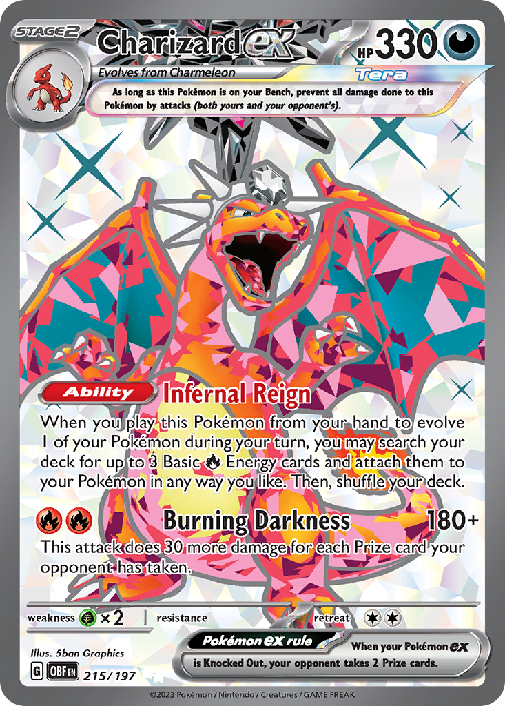 Prijs waarde Van Charizard EX 215 197 Obsidian Flames