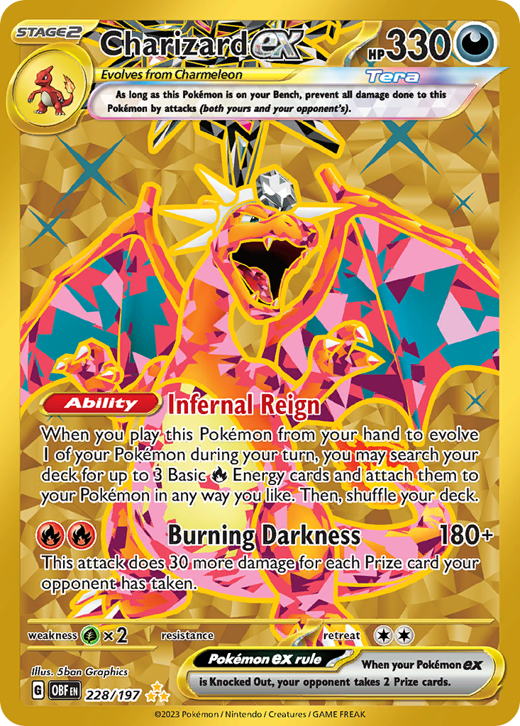 Prijs waarde Van Charizard EX 228 197 Obsidian Flames