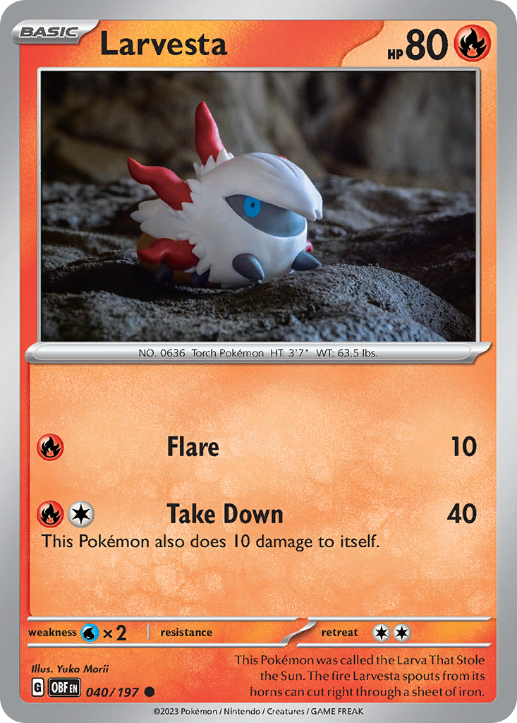Larvesta 40/197 Pokémon kaart