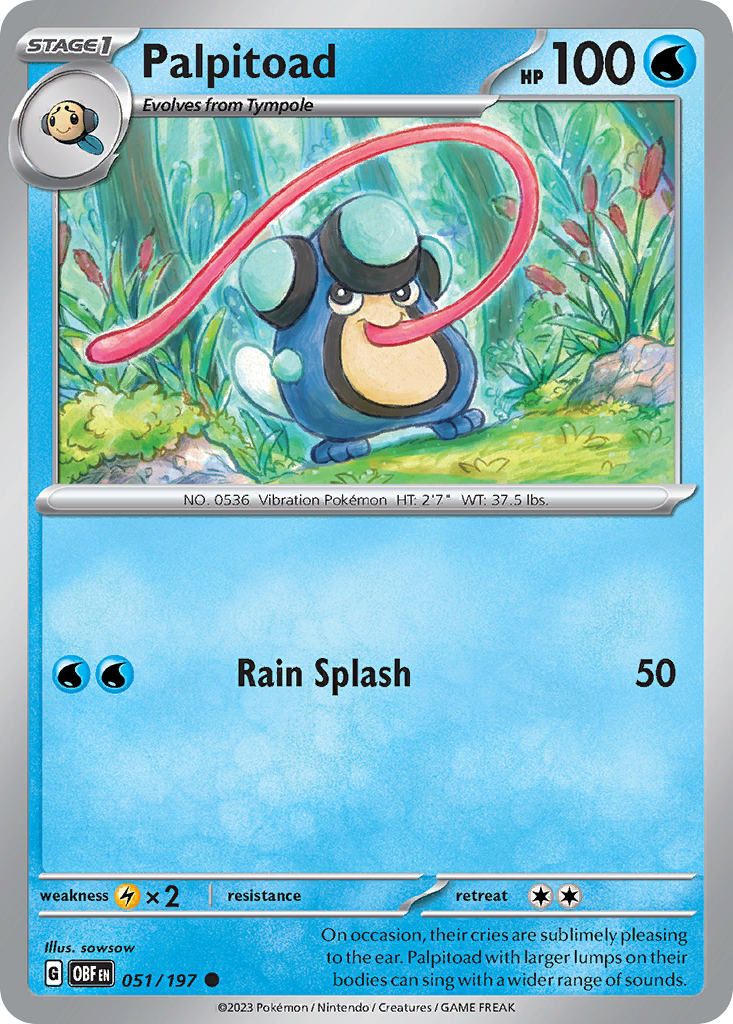 Palpitoad 51/197 [reversed holofoil] Pokémon kaart