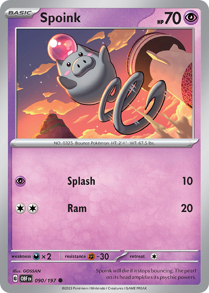 Spoink 90/197 Pokémon kaart