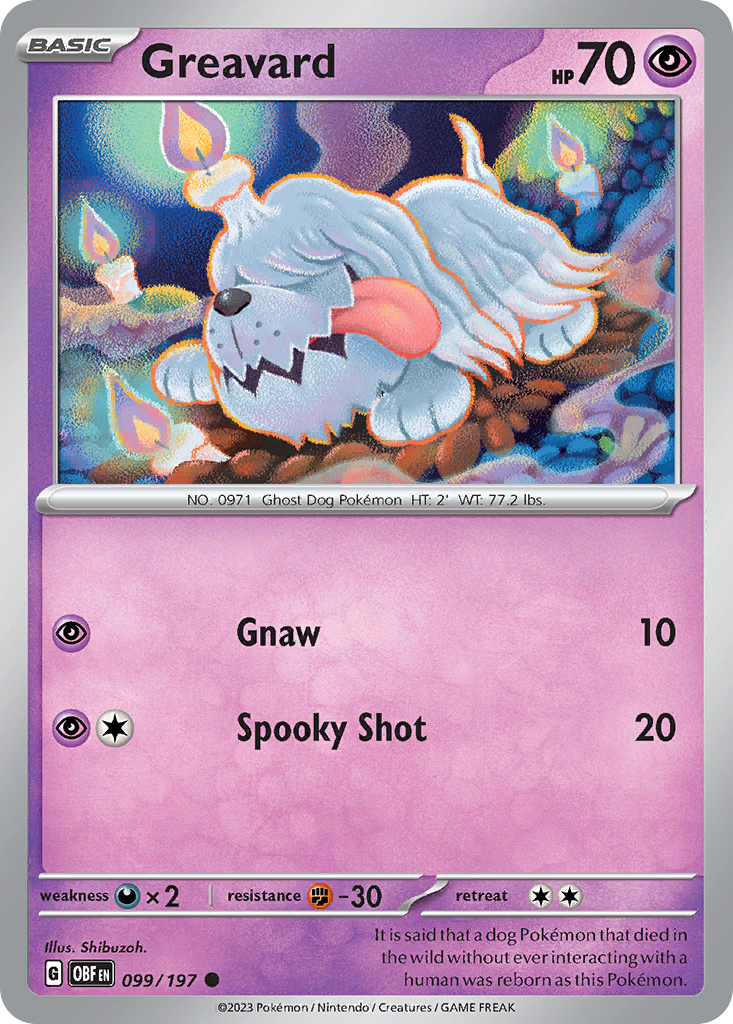 Greavard 99/197 Pokémon kaart