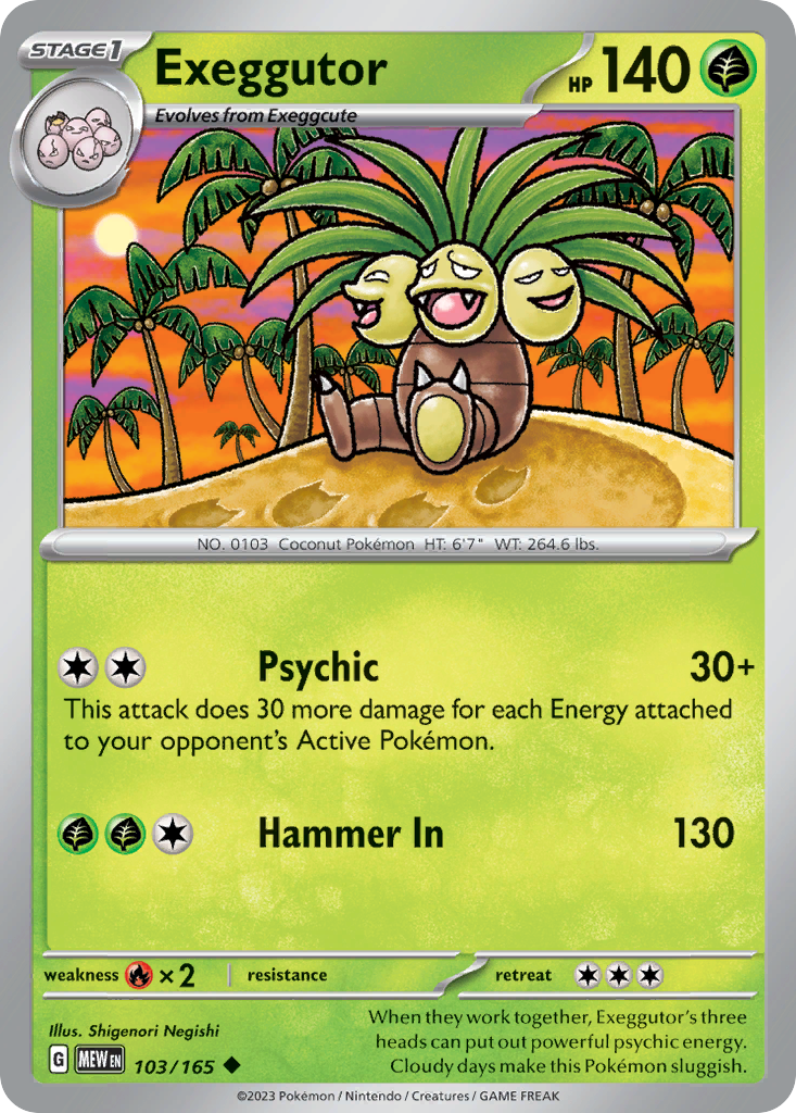 Exeggutor 103/165 Pokémon kaart