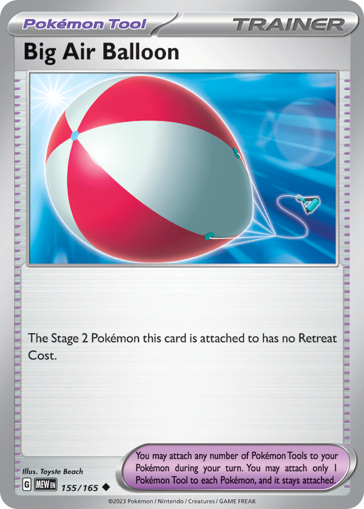 Big Air Balloon 155/165 Pokémon kaart