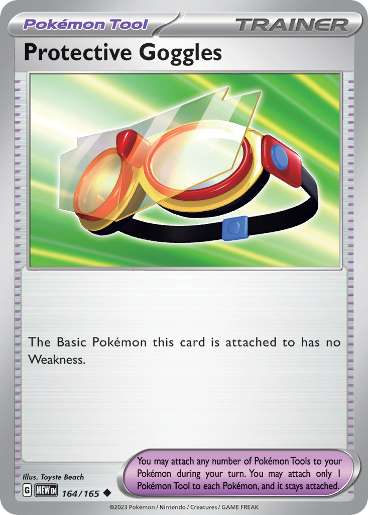 Protective Goggles 164/165 Pokémon kaart