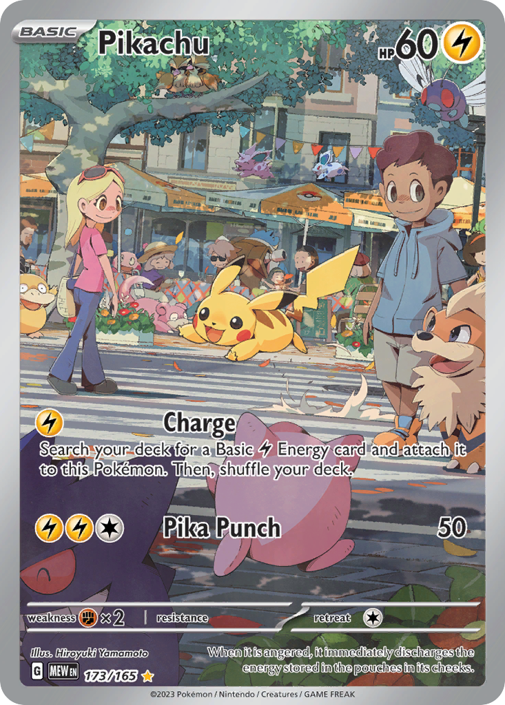 Pikachu 173/165 Pokémon kaart