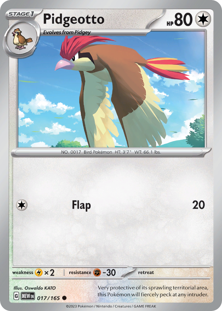 Pidgeotto 17/165 Pokémon kaart