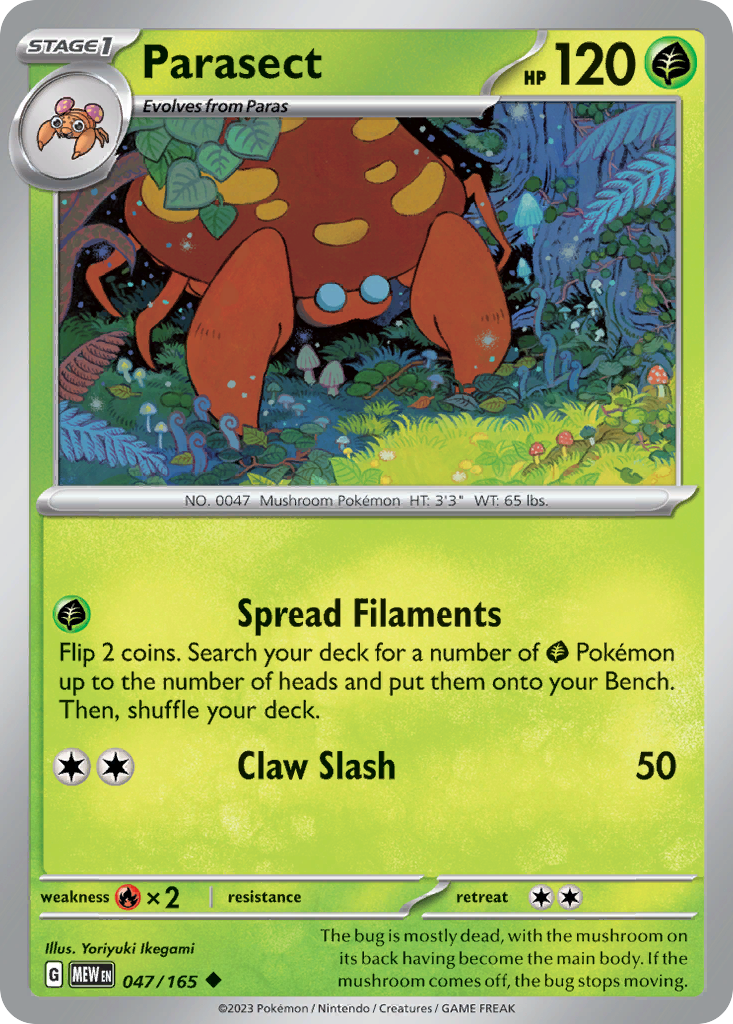 Parasect 47/165 Pokémon kaart