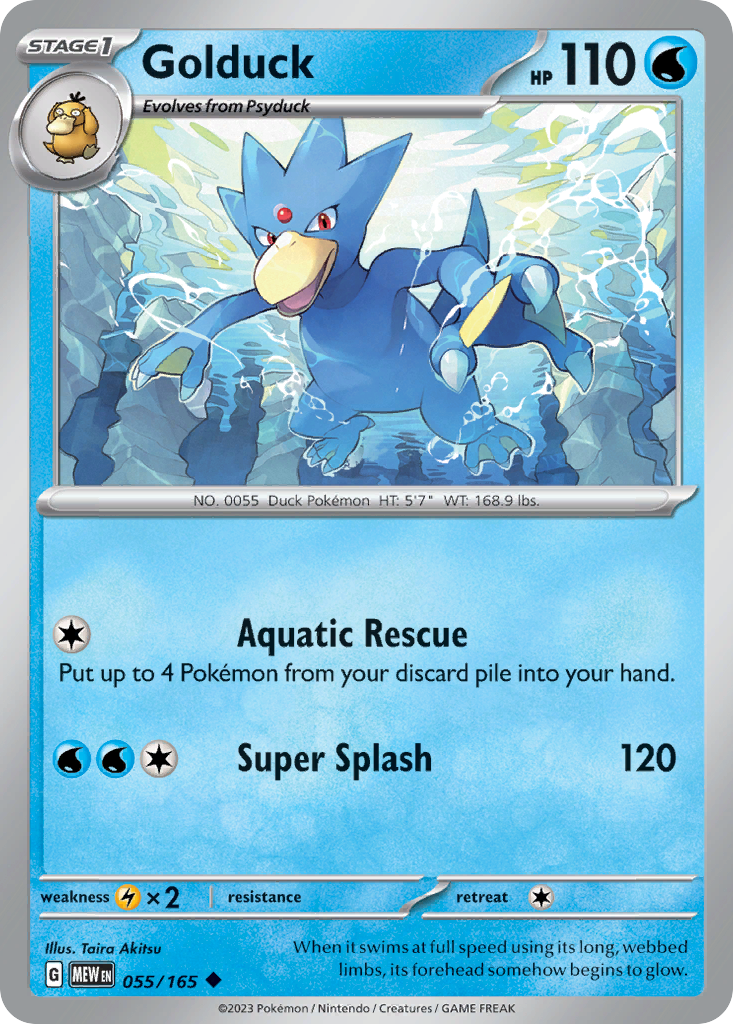 Golduck 55/165 Pokémon kaart