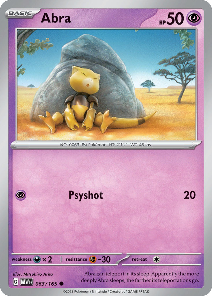 Abra 63/165 Pokémon kaart