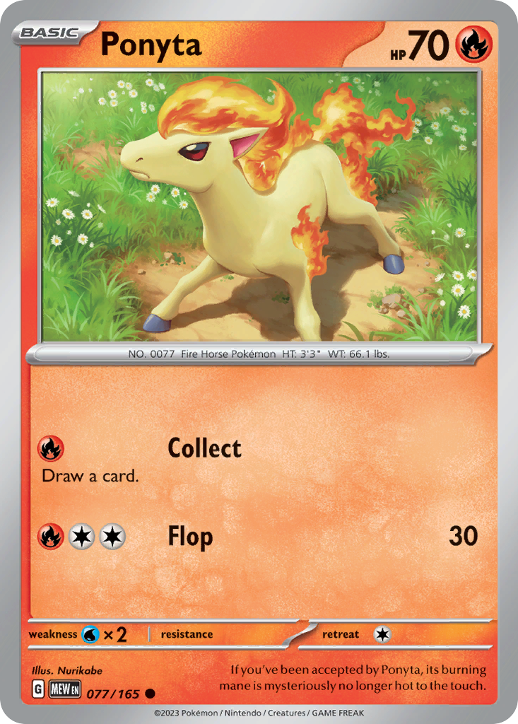 Ponyta 77/165 Pokémon kaart
