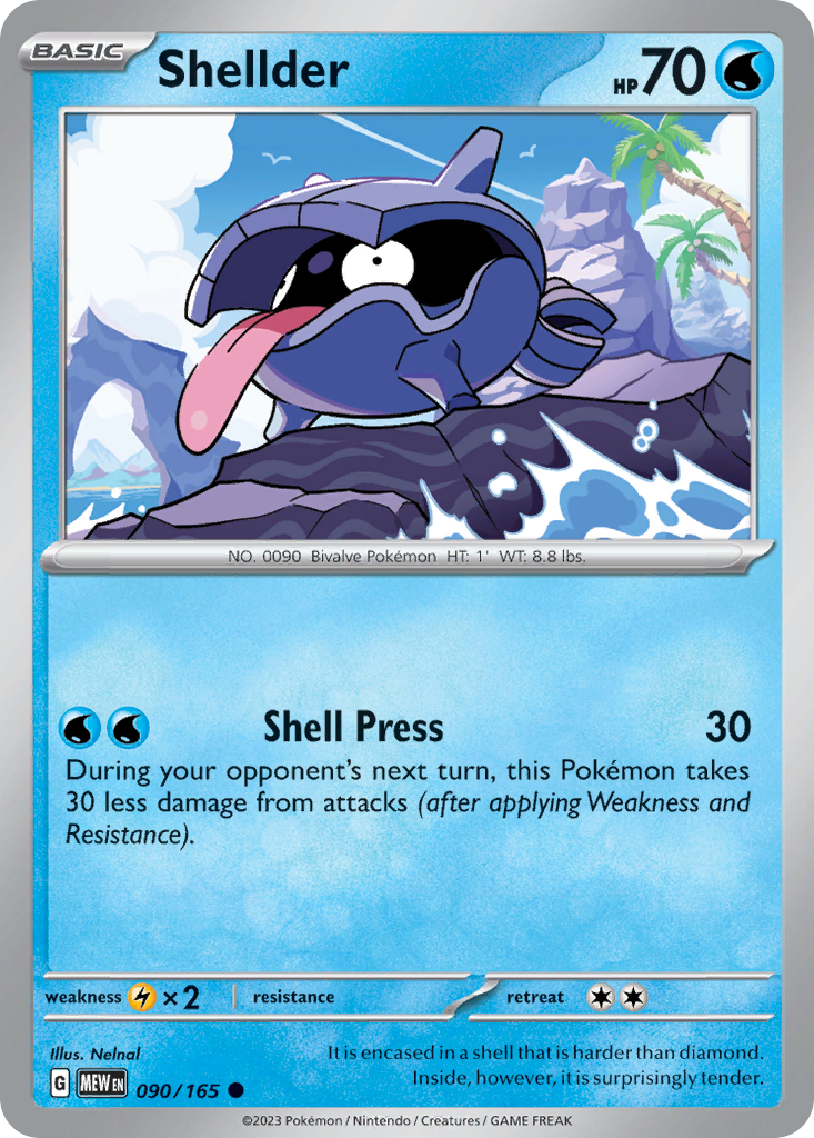 Shellder 90/165 Pokémon kaart
