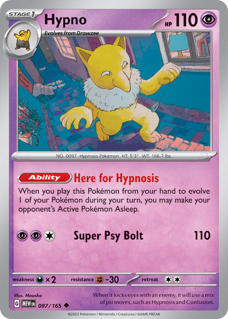Hypno 97/165 Pokémon kaart