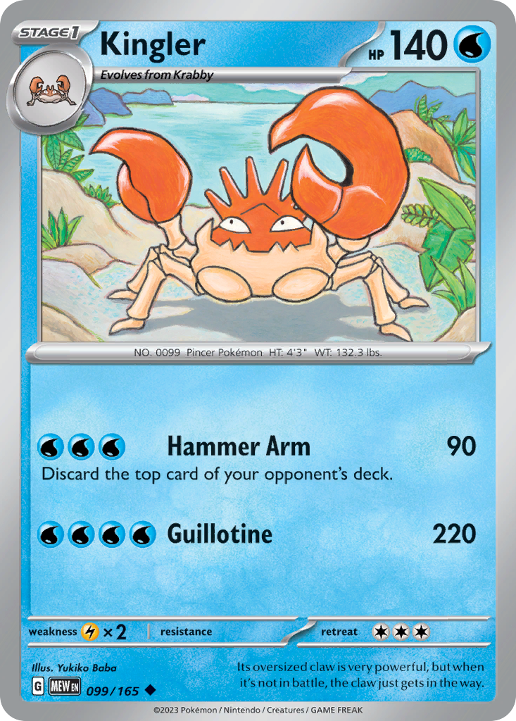Kingler 99/165 Pokémon kaart