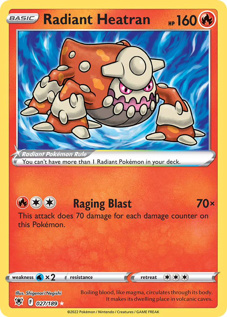 Radiant Heatran 27/189 Pokémon kaart
