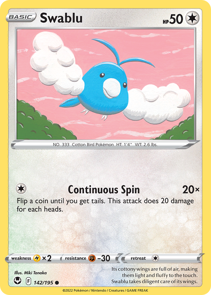 Swablu 142/195 [reversed holofoil] Pokémon kaart