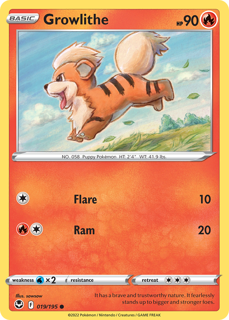 Growlithe 19/195 Pokémon kaart