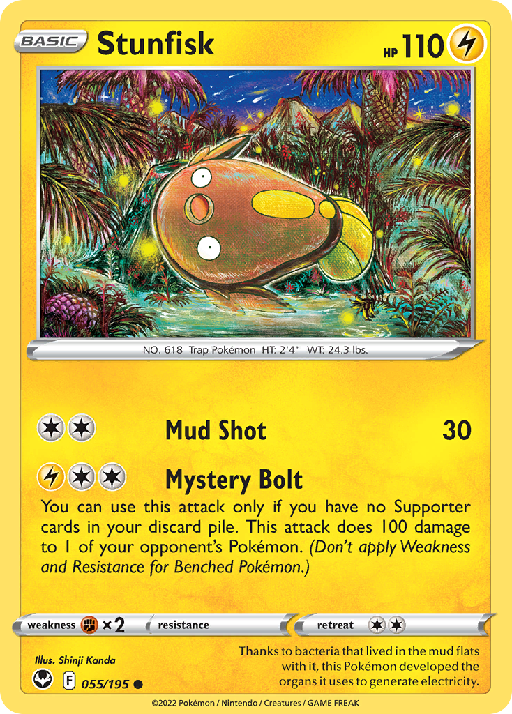 Stunfisk 55/195 [reversed holofoil] Pokémon kaart