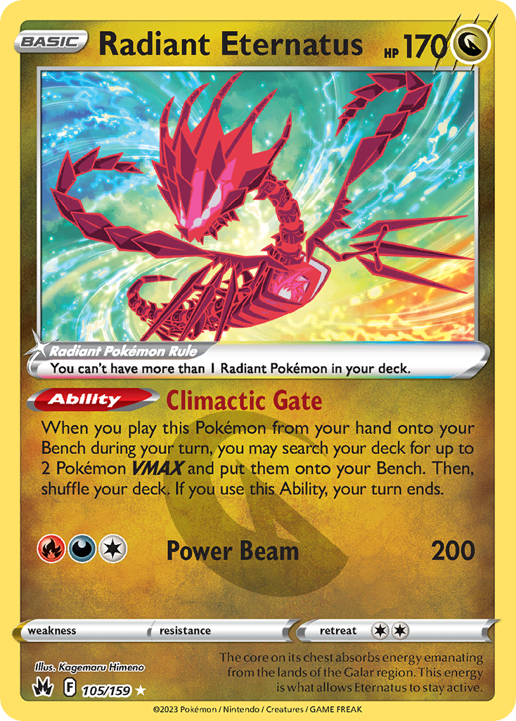 Radiant Eternatus 105/159 Pokémon kaart