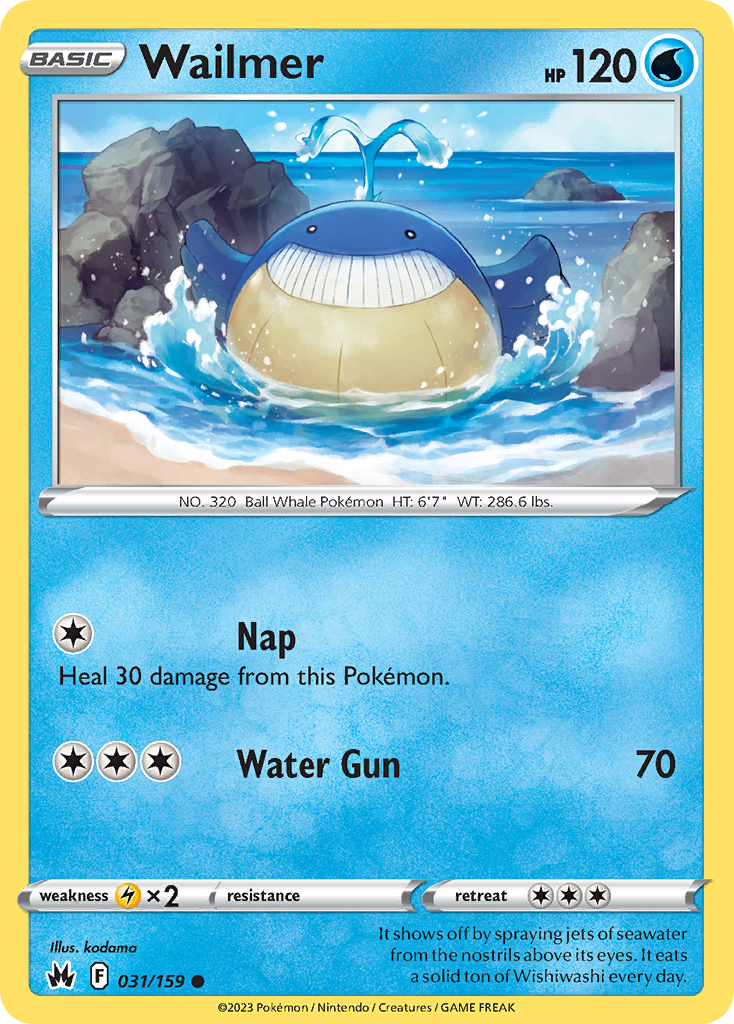 Wailmer 31/159 [reversed holofoil] Pokémon kaart