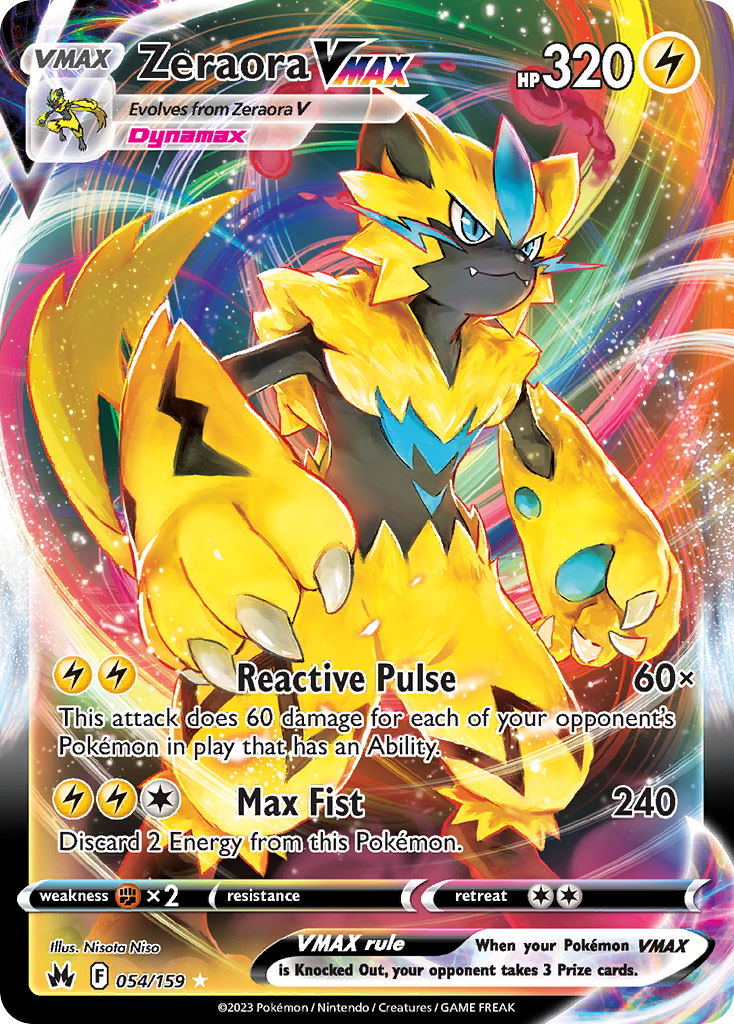 Zeraora VMAX 54/159 Pokémon kaart