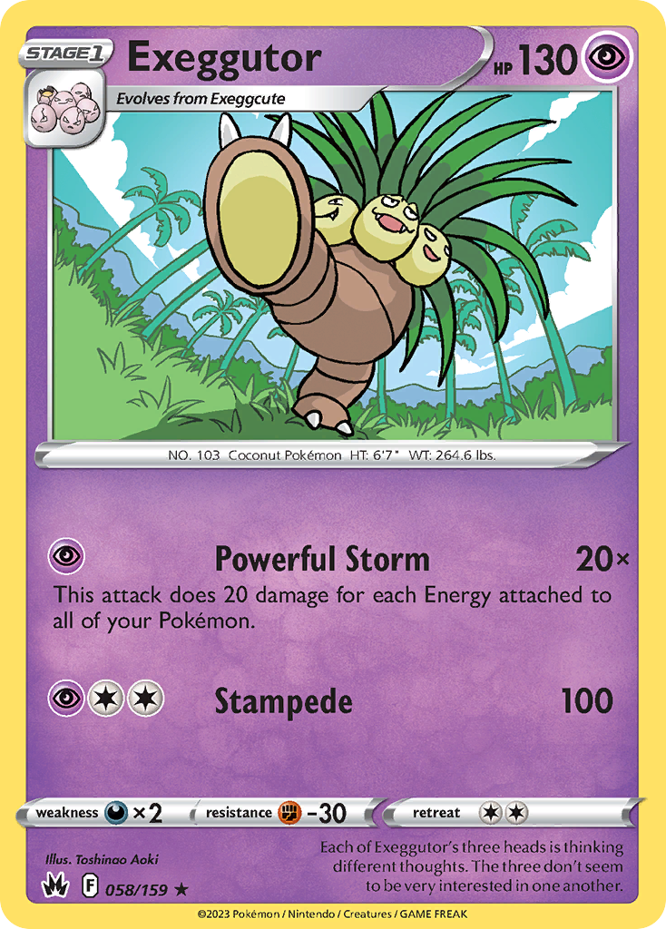 Exeggutor 58/159 Pokémon kaart
