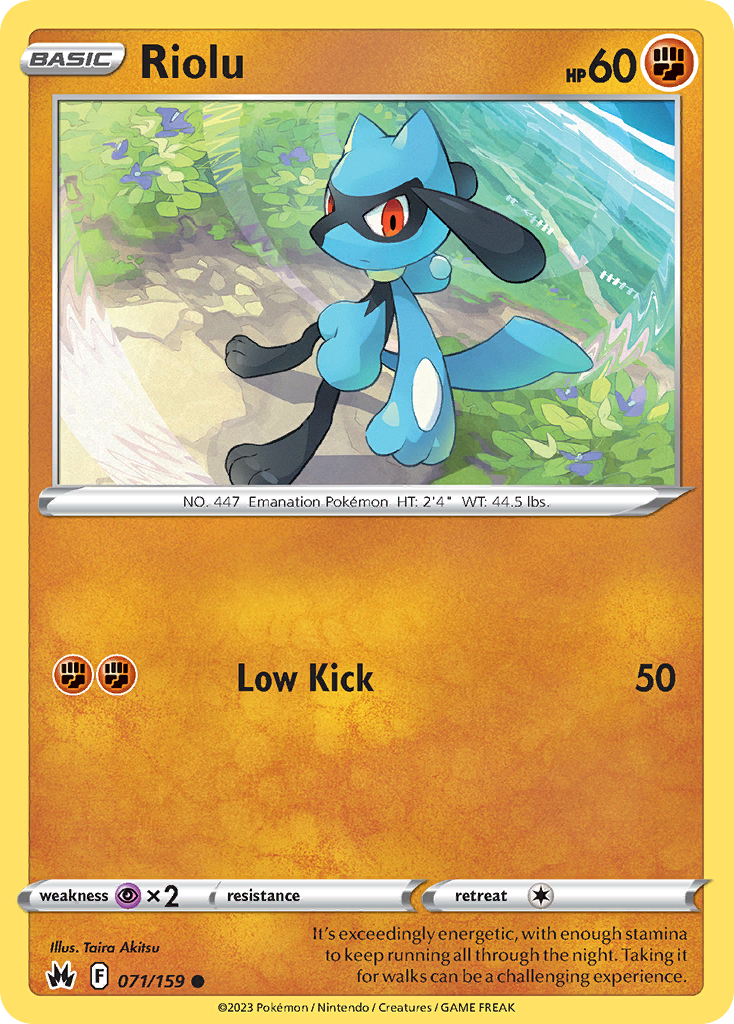 Riolu 71/159 Pokémon kaart