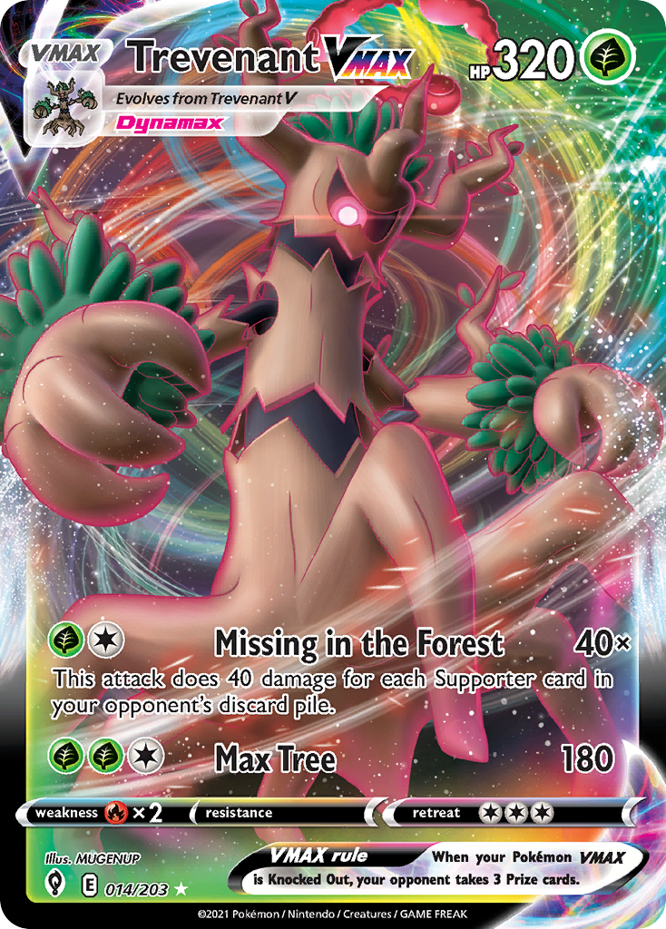 Trevenant VMAX 14/203 Pokémon kaart