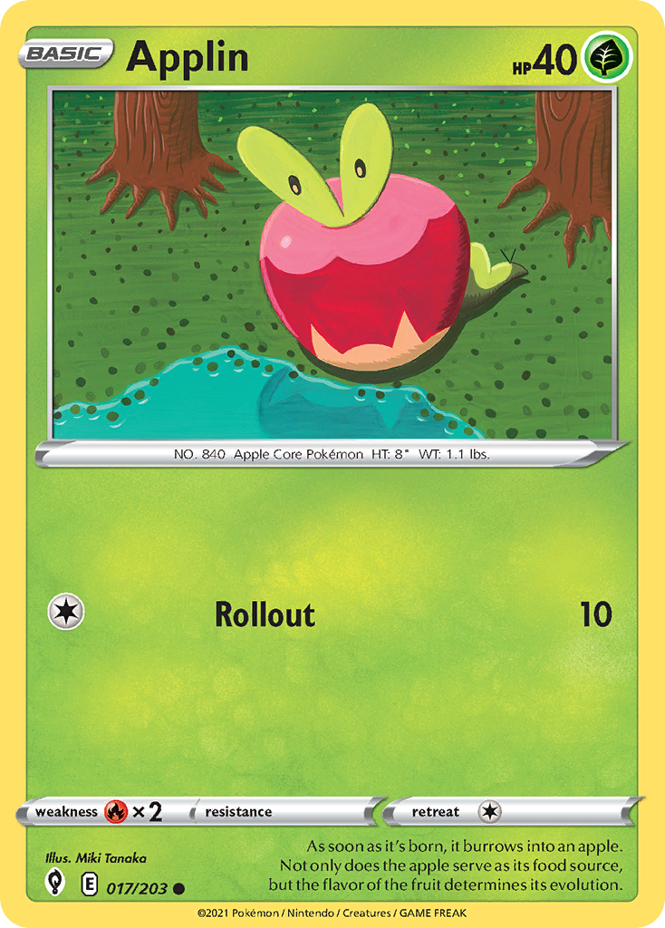 Applin 17/203 [reversed holofoil] Pokémon kaart