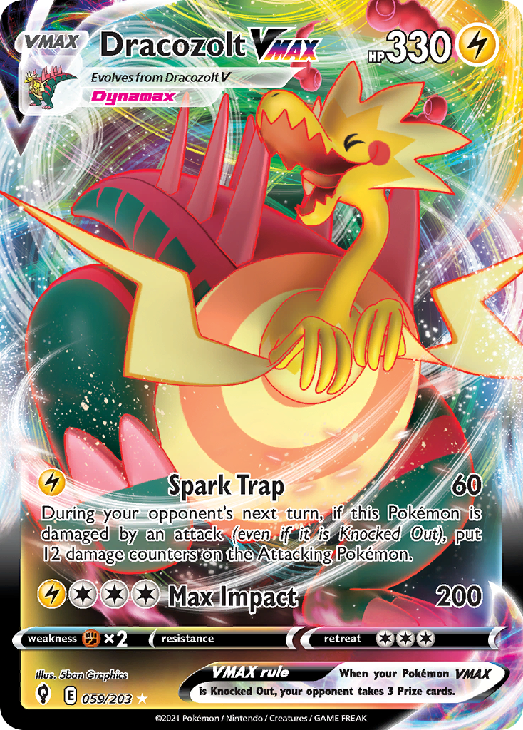 Dracozolt VMAX 59/203 Pokémon kaart