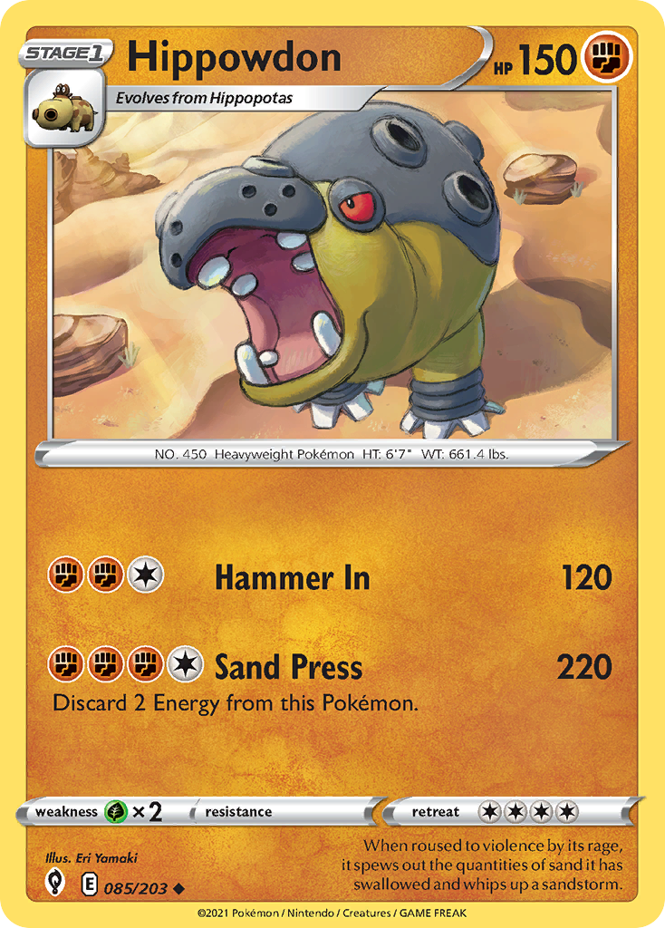 Hippowdon 85/203 Pokémon kaart