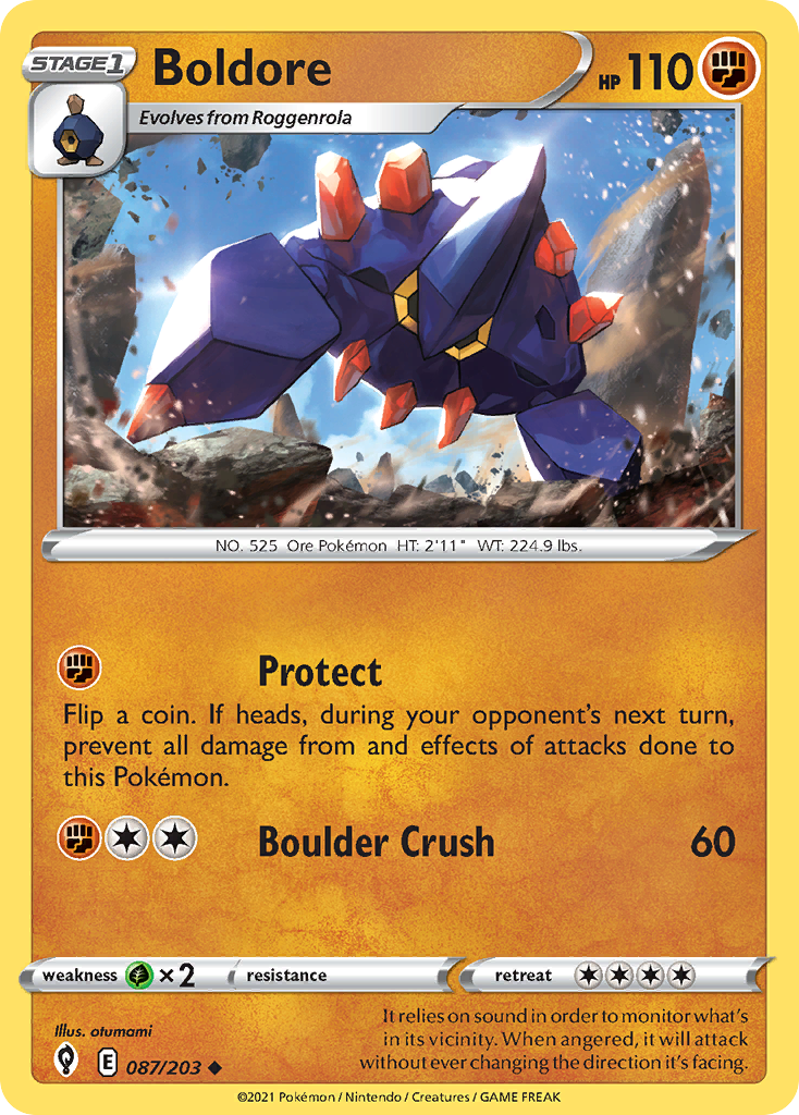 Boldore 87/203 Pokémon kaart