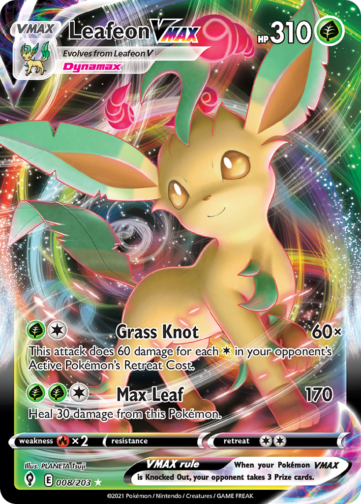 Leafeon VMAX 8/203 Pokémon kaart