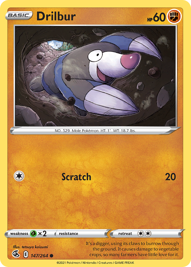 Drilbur 147/264 Pokémon kaart