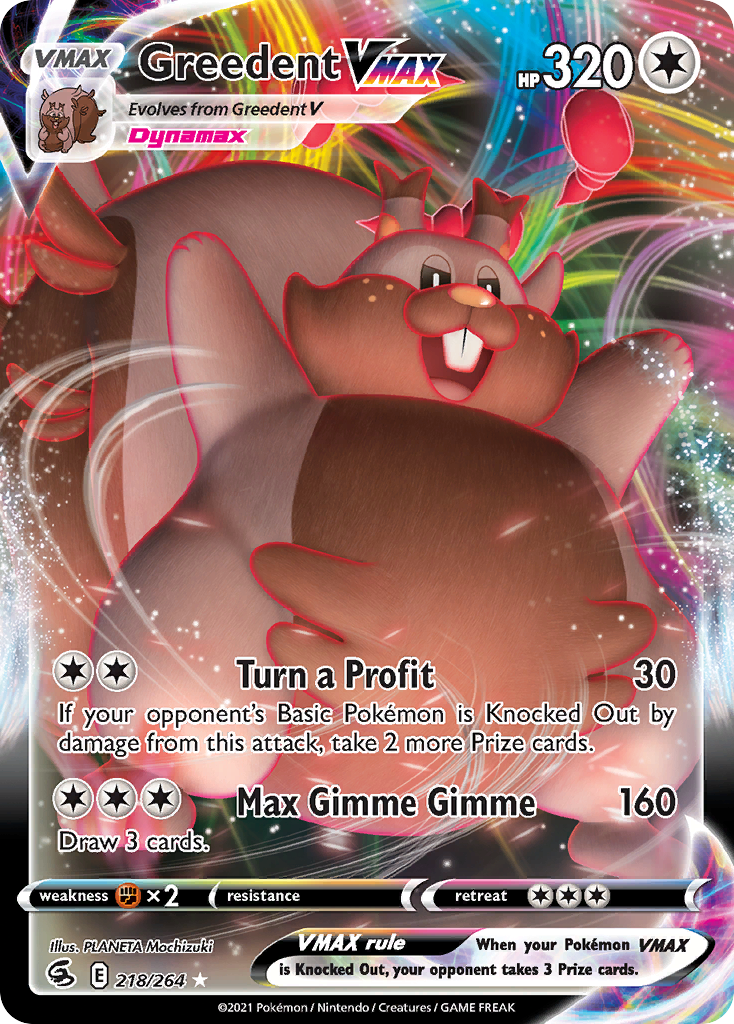 Greedent VMAX 218/264 Pokémon kaart