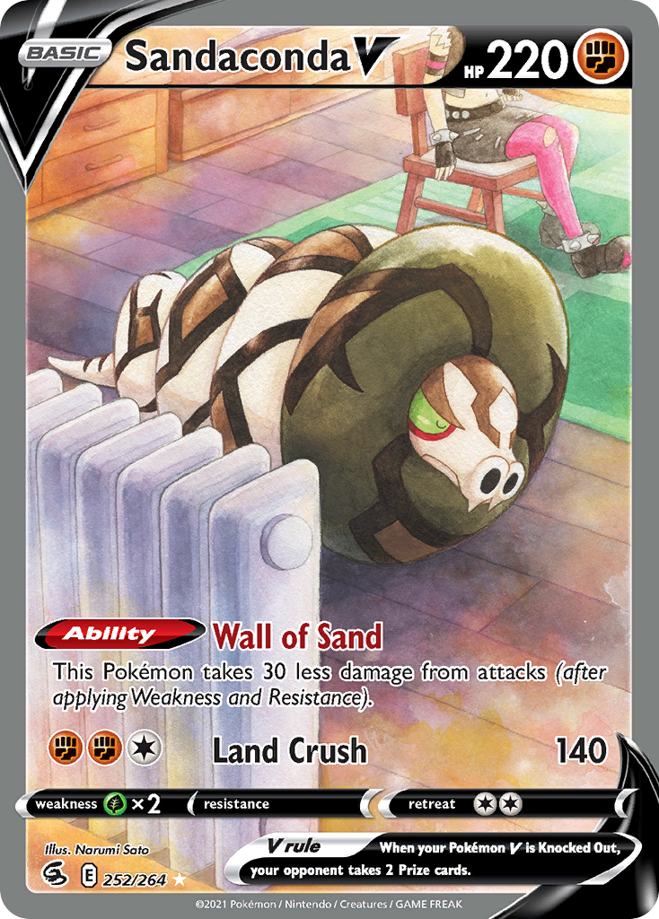 Sandaconda V 252/264 Pokémon kaart