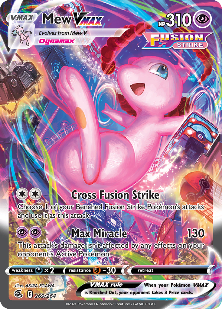 Carta Pokémon Mew Vmax Rainbow Golpe Fusão