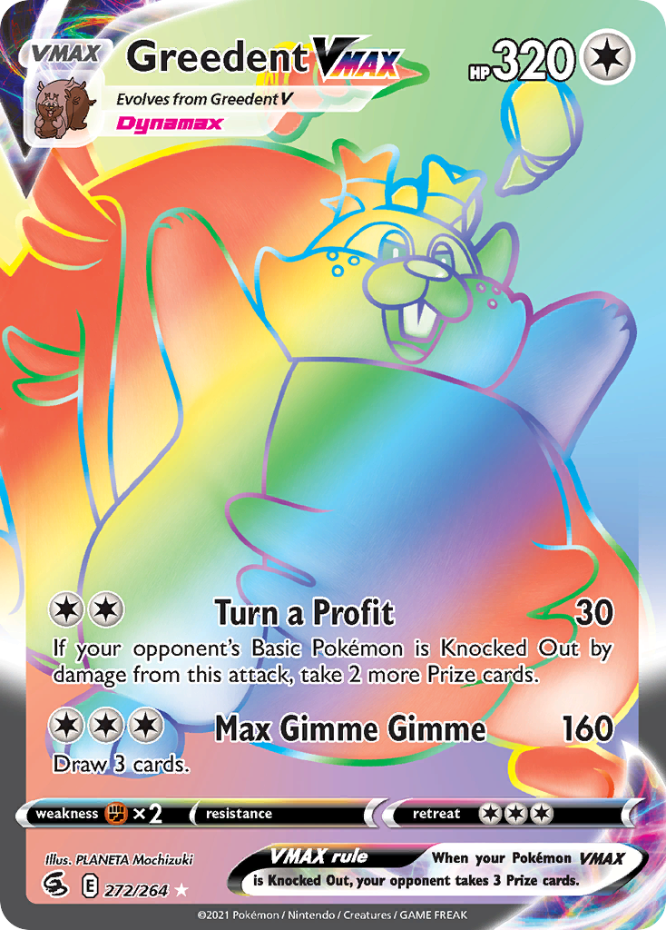 Greedent VMAX 272/264 Pokémon kaart