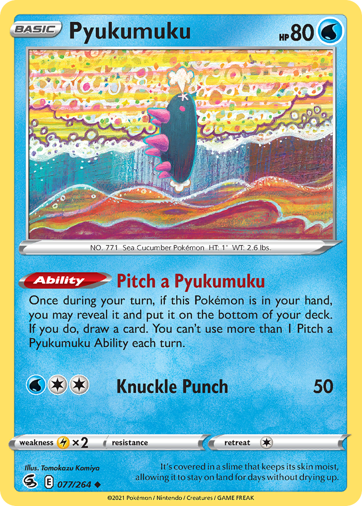 Pyukumuku 77/264 Pokémon kaart