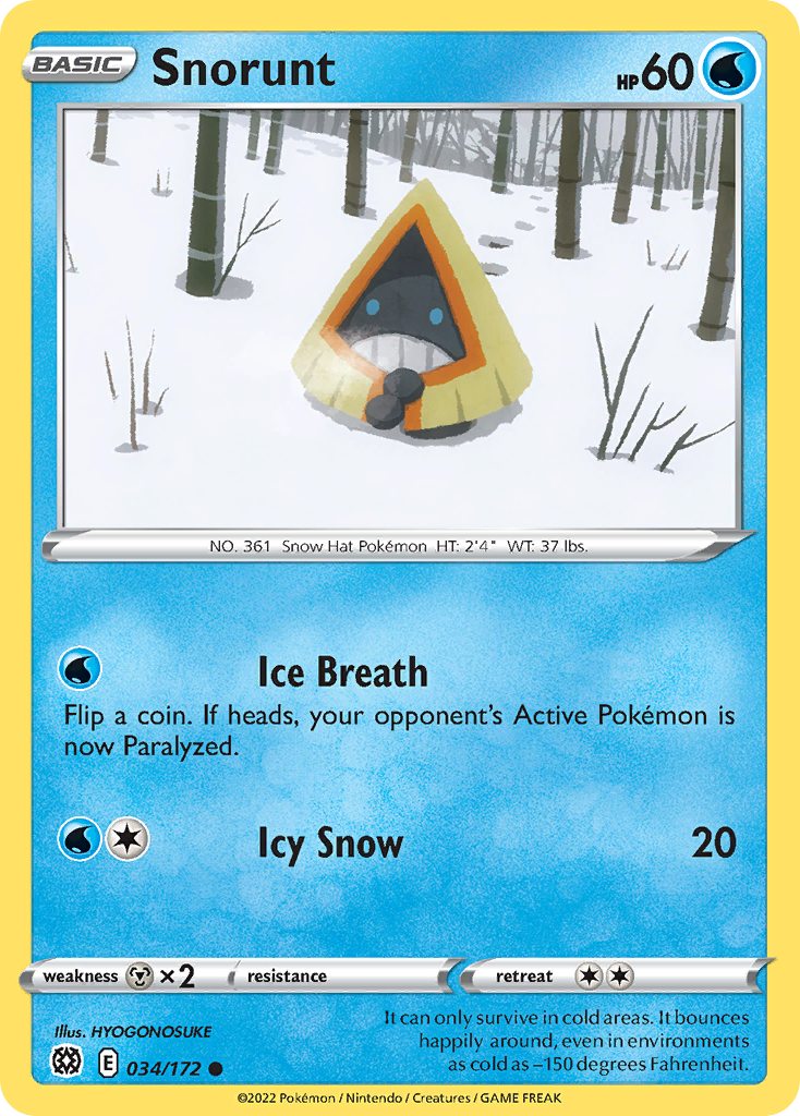 Snorunt 34/172 [reversed holofoil] Pokémon kaart