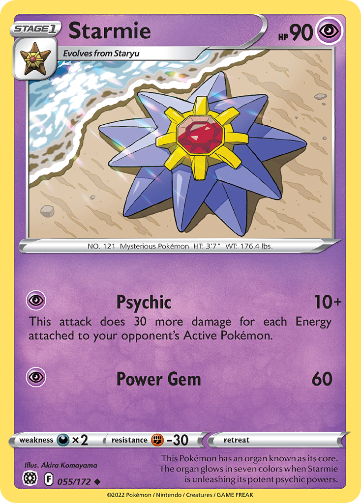 Starmie 55/172 [reversed holofoil] Pokémon kaart