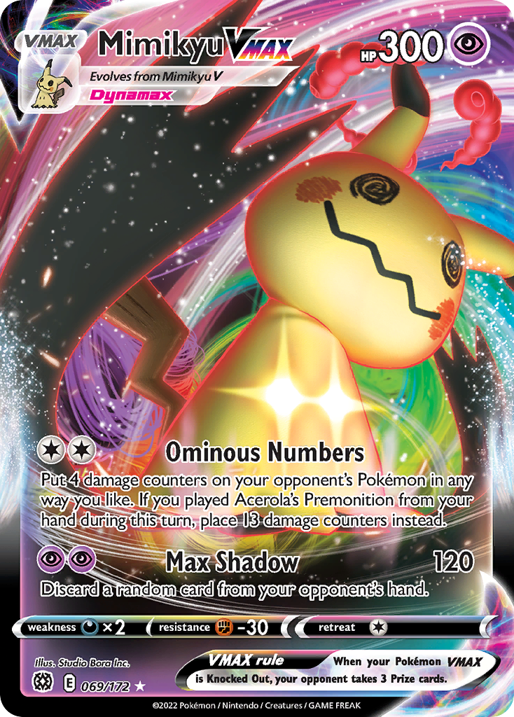 Mimikyu VMAX 69/172 Pokémon kaart