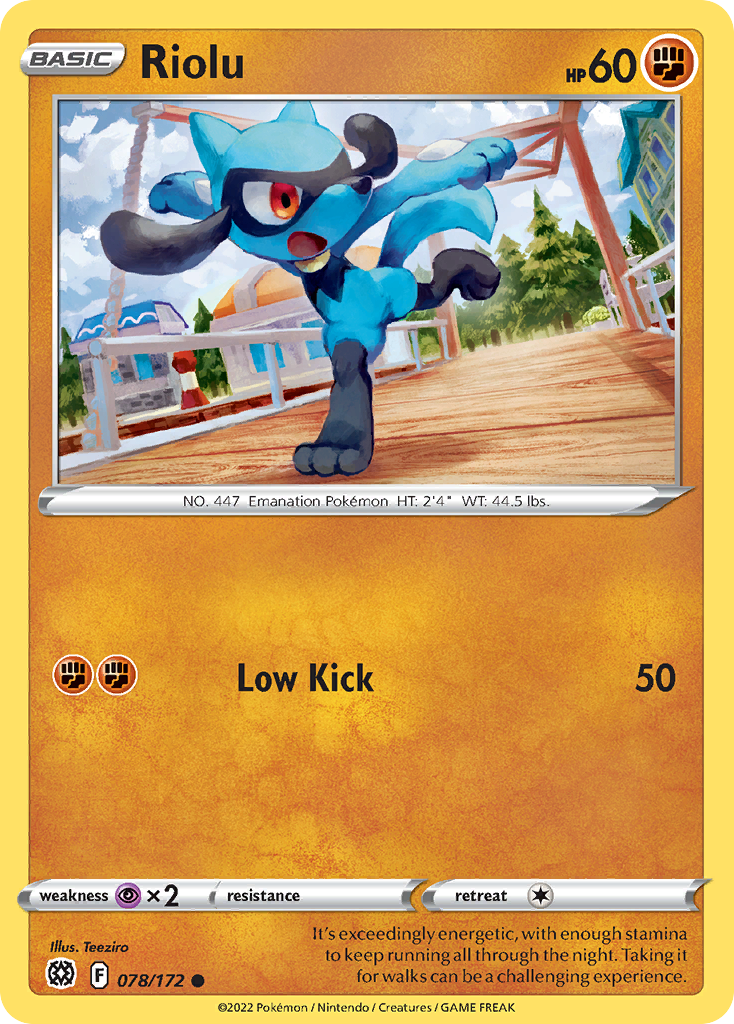 Riolu 78/172 Pokémon kaart